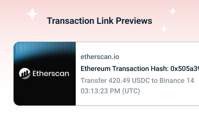 Transaction Link Previews